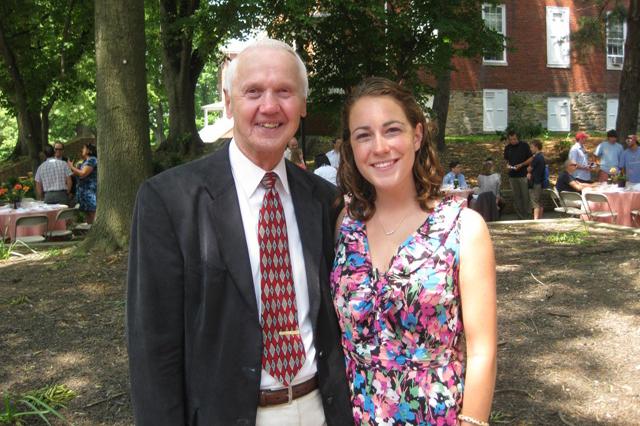 Dan Premo with Brittny Parsells-Johnson '10, the first winner of the prize named in his honor